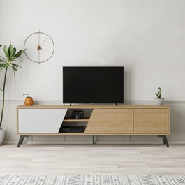 Hanah Home Soporte de TV Fiona - Roble, Blanco